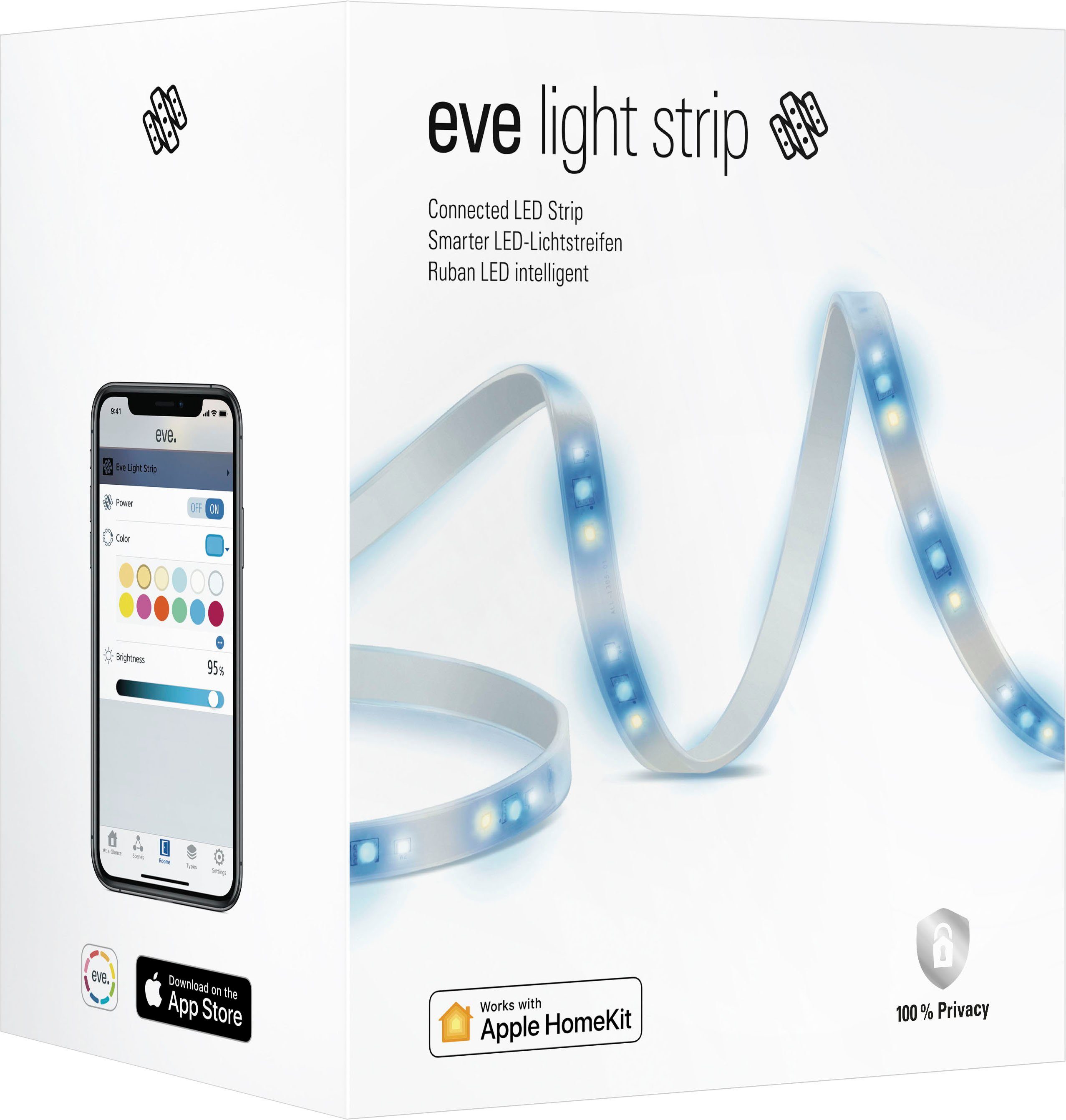 EVE LED Lichtleiste Dimmer, integriert, Farbwechsler erweiterbar, Light LED fest Strip, Farbwechsel