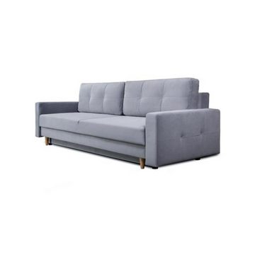 JVmoebel 3-Sitzer, Modern Sofa 3 Sitzer Grau Sofas Holz Elegantes Wohnzimmer