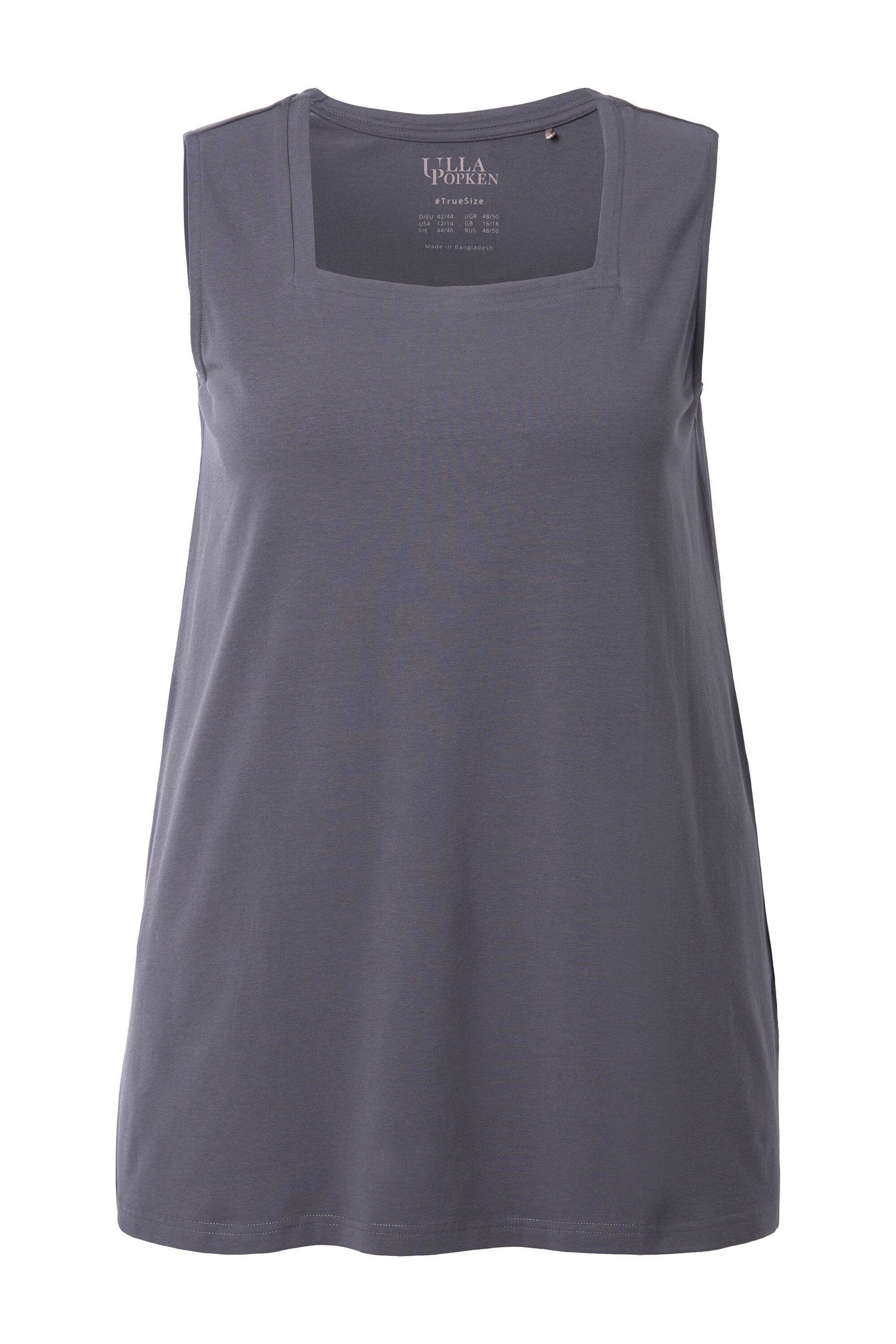 Ulla Popken Longshirt Longtop Classic Fit Carré-Ausschnitt ärmellos günstig online kaufen