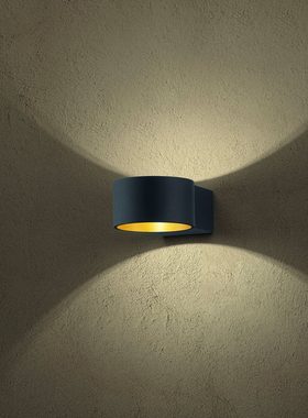 TRIO Leuchten LED Wandleuchte LACAPO, LED fest integriert, Warmweiß, Up and Down Beleuchtung