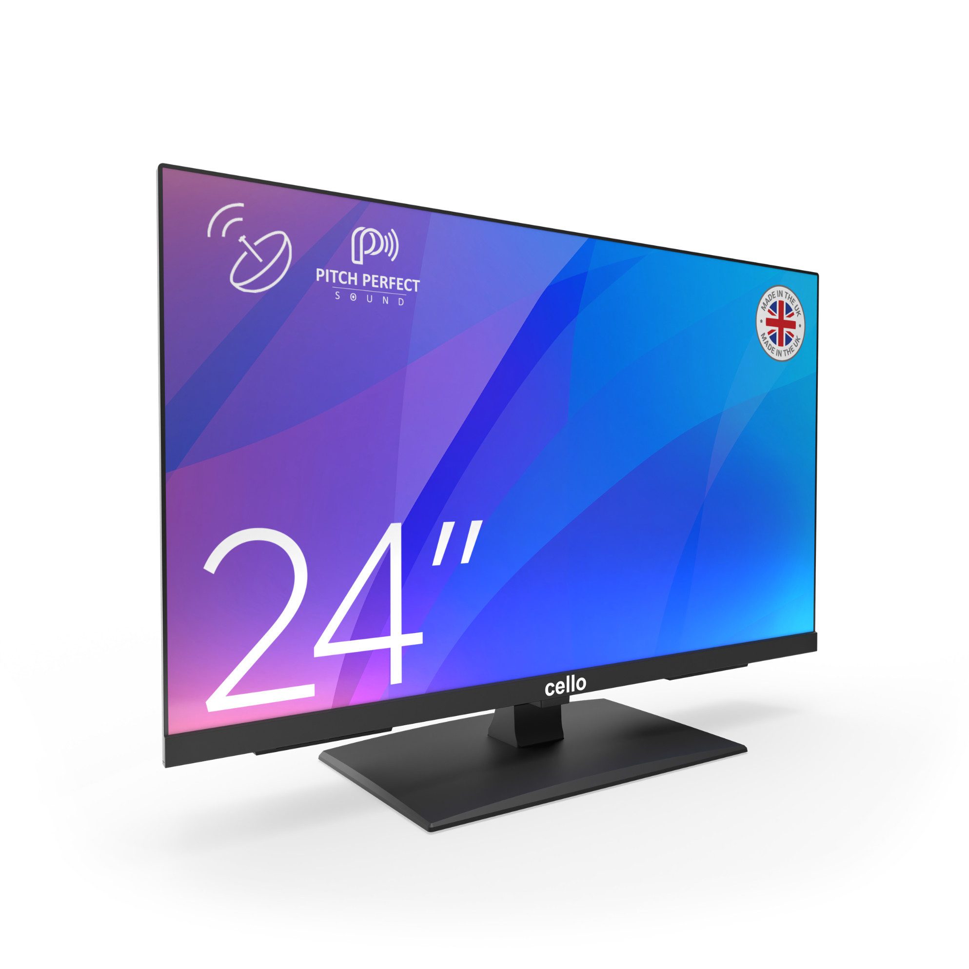Cello 24 Zoll LED-Fernseher mit Triple-Tuner und Pitch Perfect Sound LED-Fernseher (61 cm/24 Zoll, HD, Triple Tuner DVB‑C/S2/T2, Pitch Perfect Sound, USB Recording)