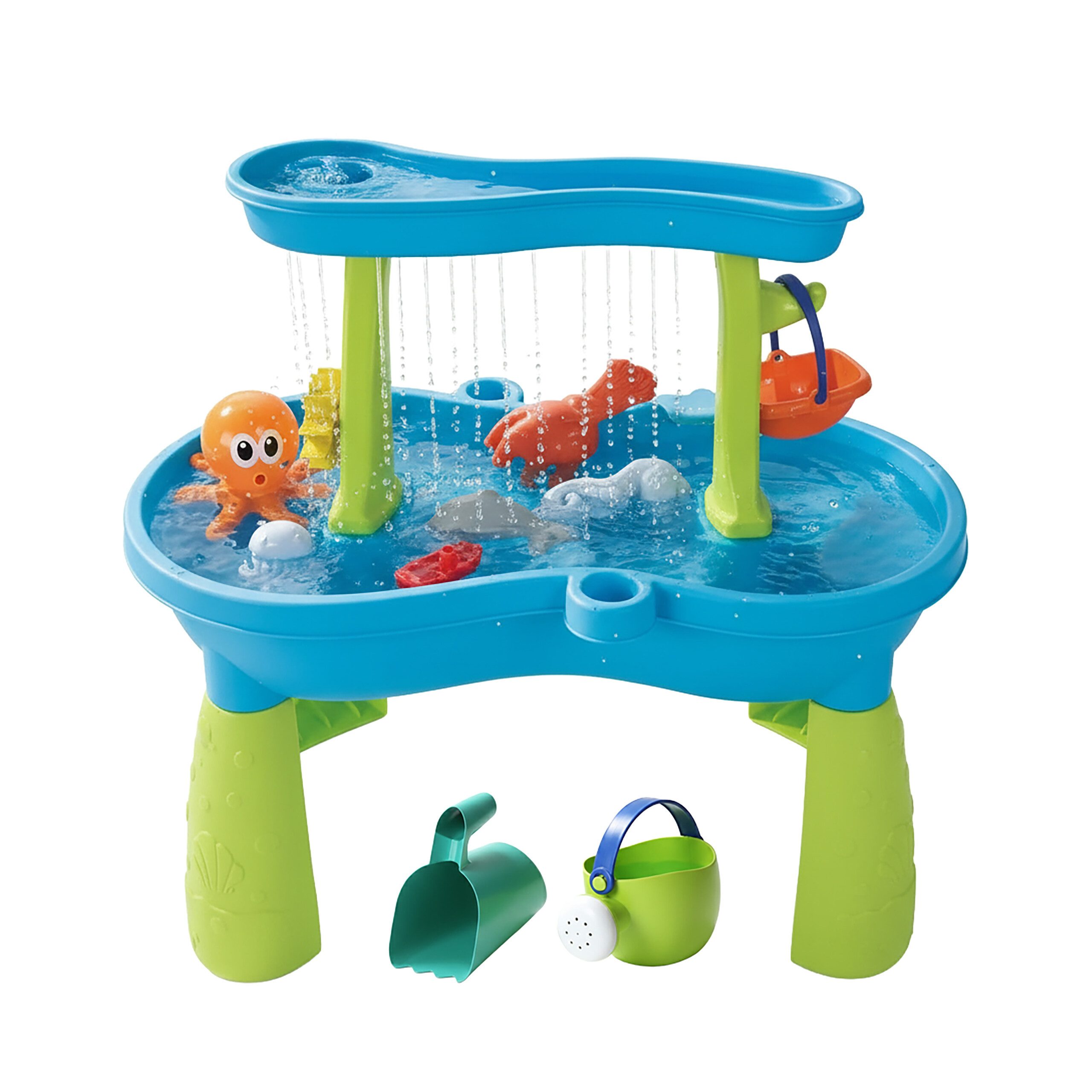 relaxdays Wasserspieltisch Kinder 2 Etagen Zubehör