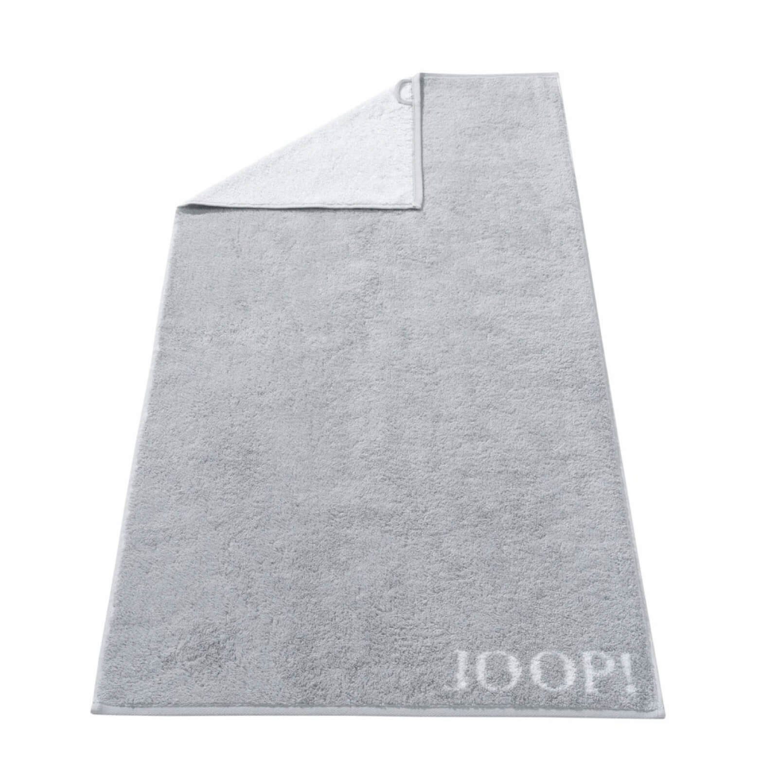 JOOP! Handtuch Duschtuch Classic Doubleface Silber 1600 76, Walkfrottier (1-St), Wendeoptik, Logo, Flauschig, Unifarben