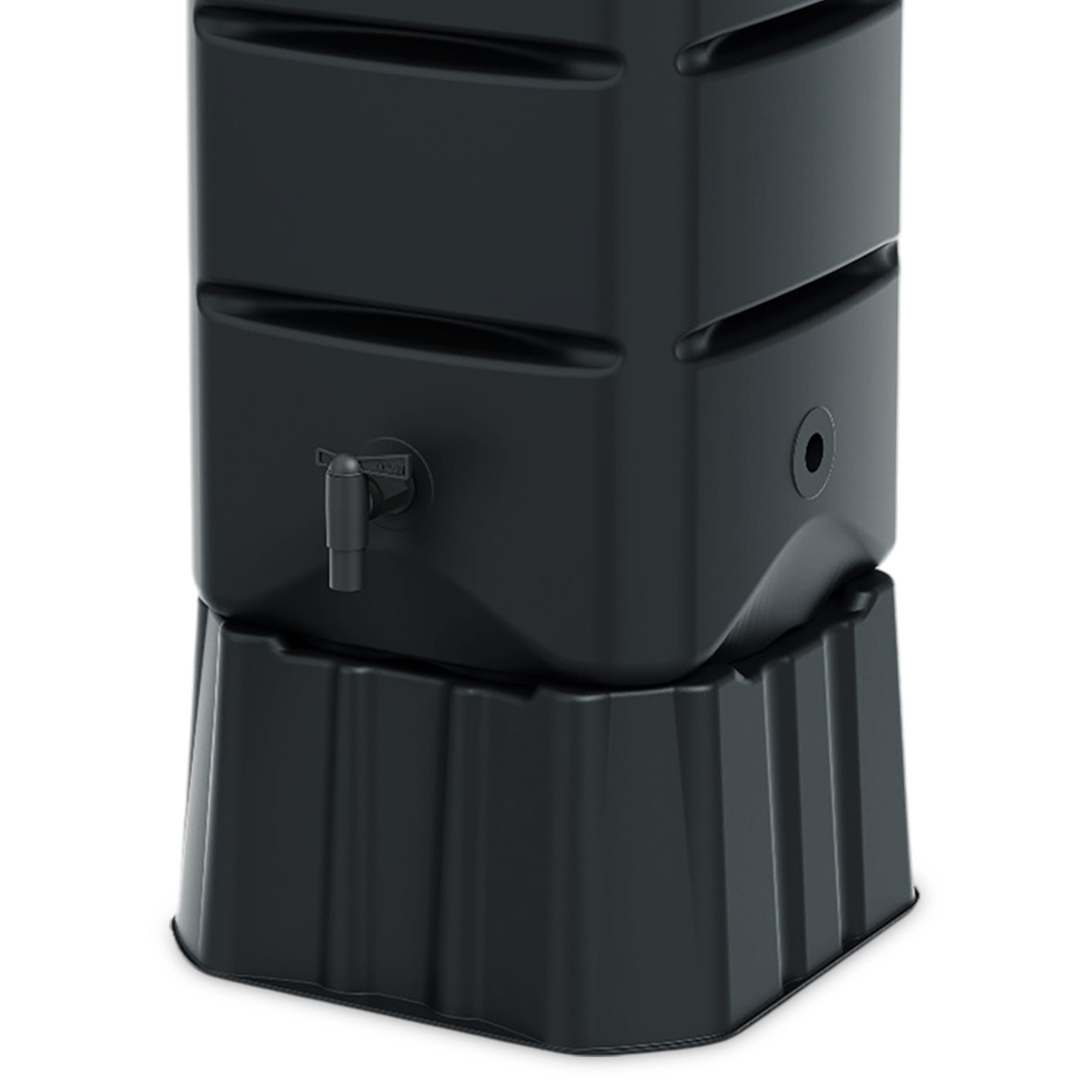 Spetebo Regentonne Regentonne eckig anthrazit mit Wasserhahn und Sicherungsgurt - 120, 120 l, (Anzahl, 1-tlg., Stück), wetterfest