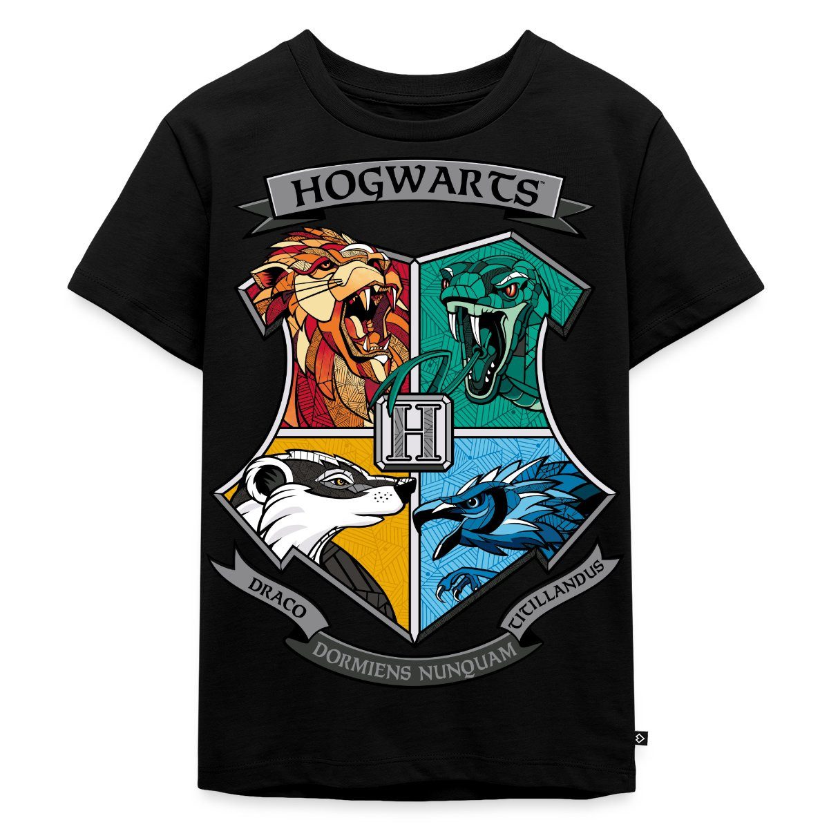 T-Shirt Harry Potter Hogwarts Logo Tiere Der Häuser Kinder Premium T-Shirt