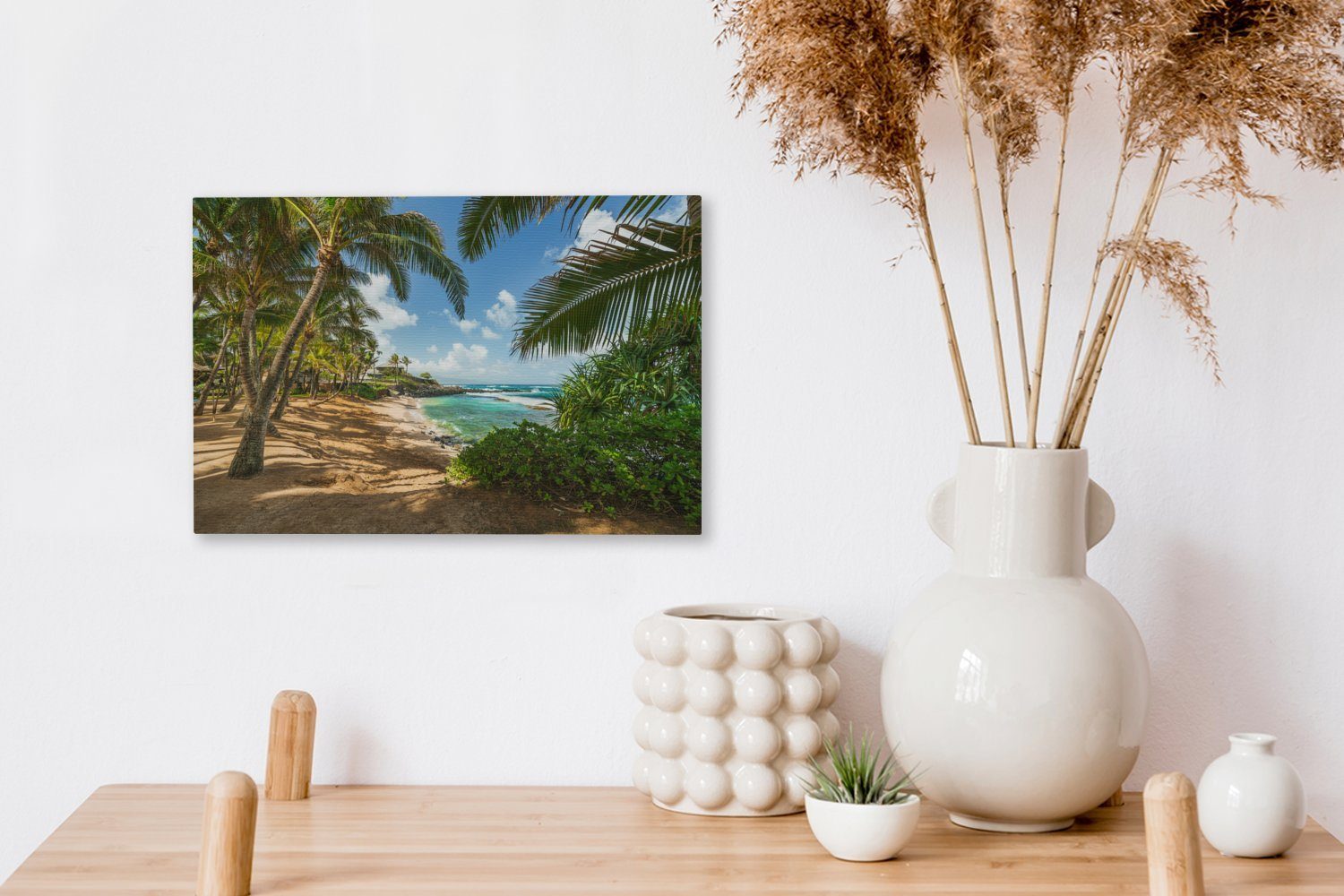 Wanddeko, cm Aufhängefertig, Leinwandbilder, Hawaii - Tropisch 30x20 Leinwandbild (1 OneMillionCanvasses® - Palmen, Wandbild St),