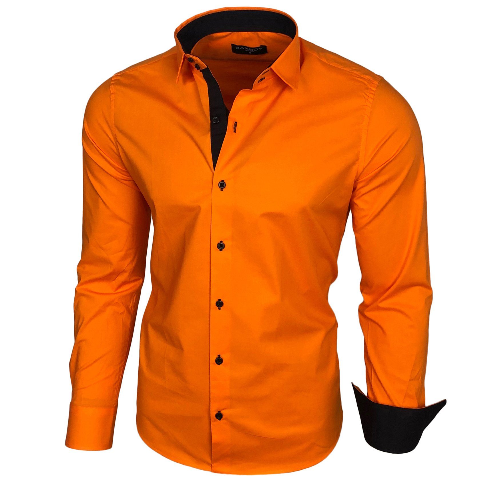 Baxboy Langarmhemd Baxboy Herren Kontrast Hemden Business Freizeit modernes günstig online kaufen