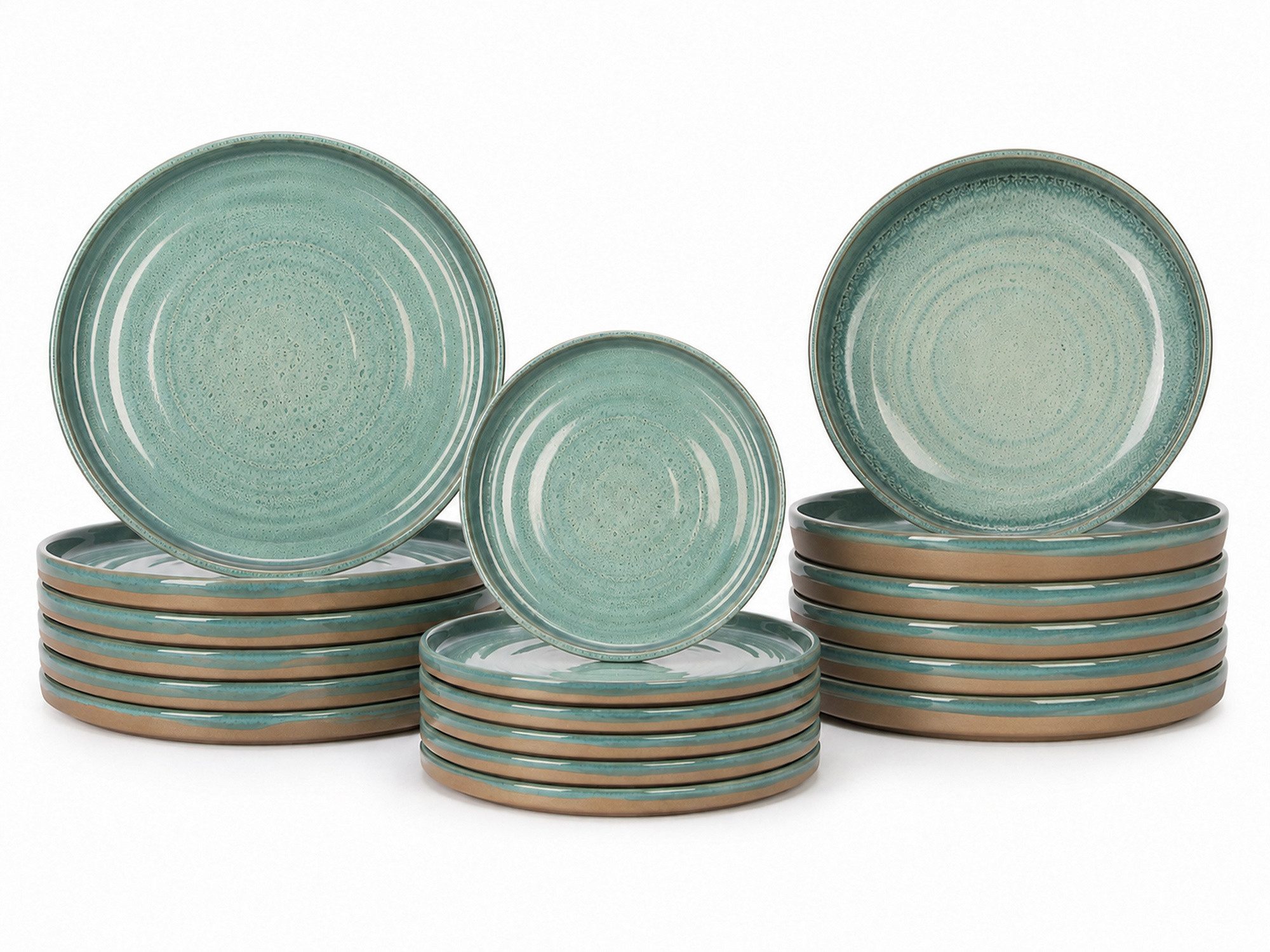 Cosy & Trendy Teller-Set Basalt, Geschirr-Set, 18-tlg. (18-tlg), 6 Personen, Steinzeug, Steinzeug, für 6 Personen, rund, spülmaschinengeeignet
