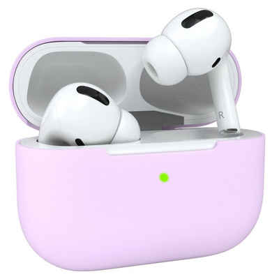 EAZY CASE Kopfhörer-Schutzhülle Silikon Hülle kompatibel mit Apple AirPods Pro, Hülle für Airpods Fullcover Box Hülle Silikoncase Schutzhülle Lila