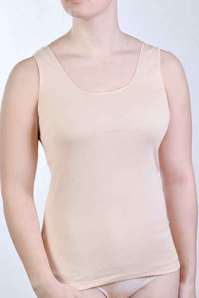Toker Collection® Unterhemd Damen Achselhemd mit Satinkante 2 Stück (Packung, 2er-Pack) aus reiner Baumwolle
