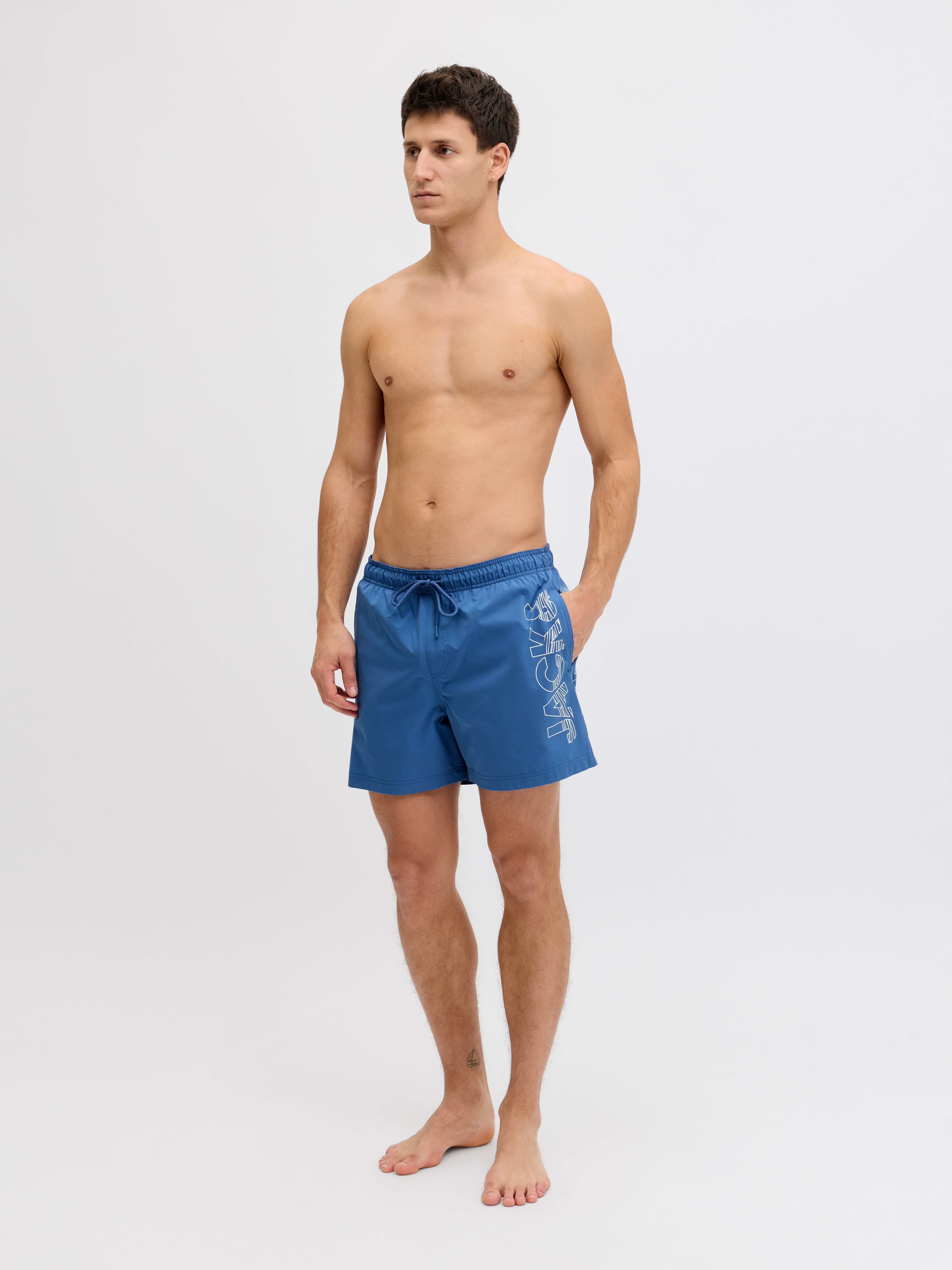 Jack & Jones Badeshorts JPSTMAUI WAVE LOGO SWIM SHORTS SN Kunstfaser, normal geschniten – Bild 4 von 5