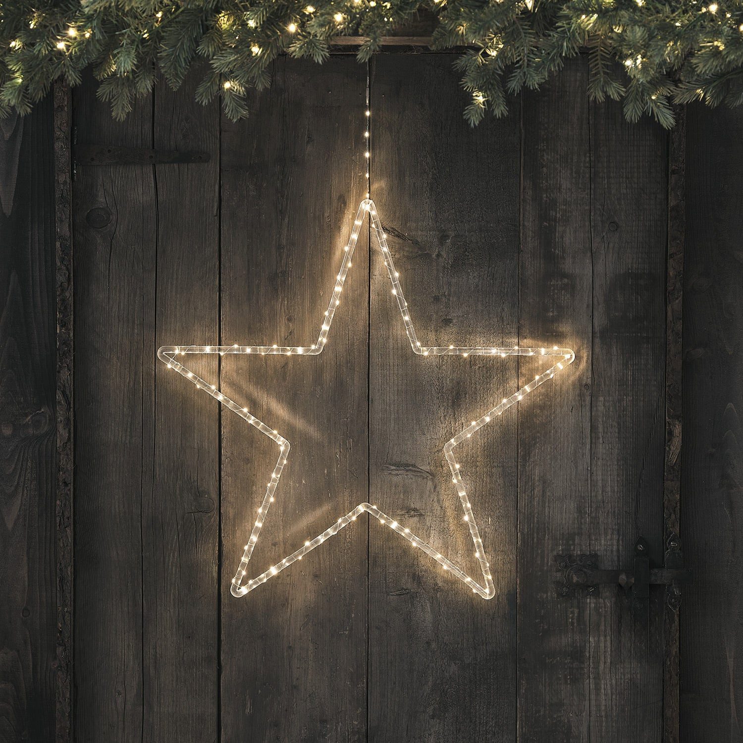 Lights4fun LED-Stern für außen 60cm Acryl LED Stern Weihnachtsdeko außen, LED fest integriert