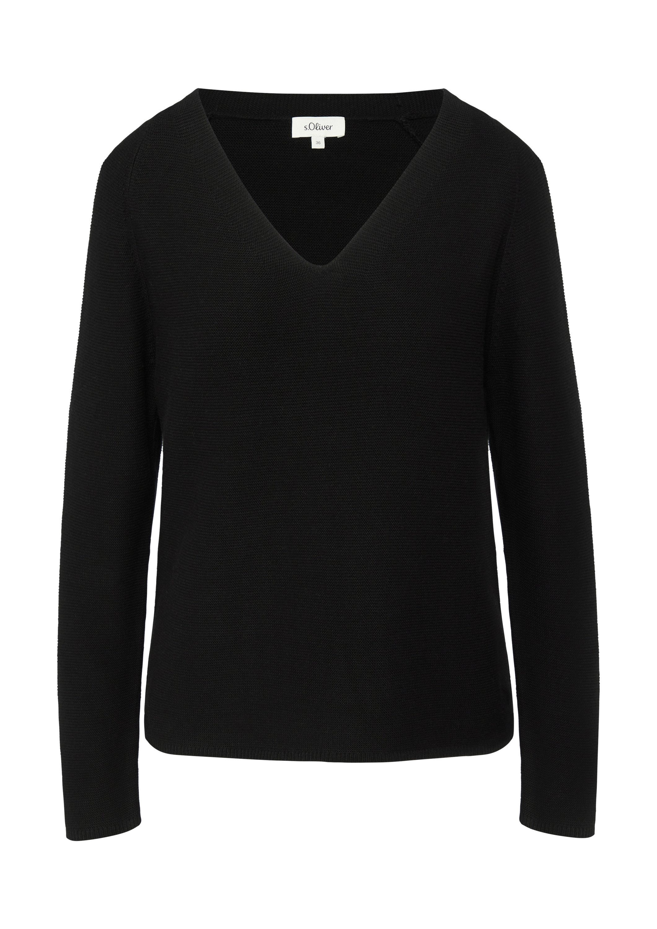 s.Oliver Longpullover Strickpullover Gerippter Strickpullover aus Baumwollm günstig online kaufen