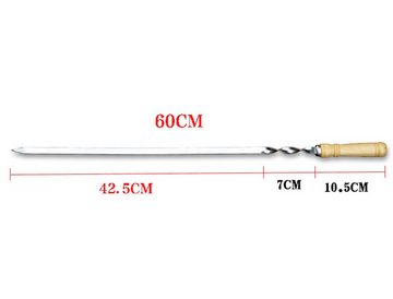 BAYLI Grillspieß 18er Set Schaschlikspieß 60 cm mit Holzgriff - Rostfreier Grillspieß