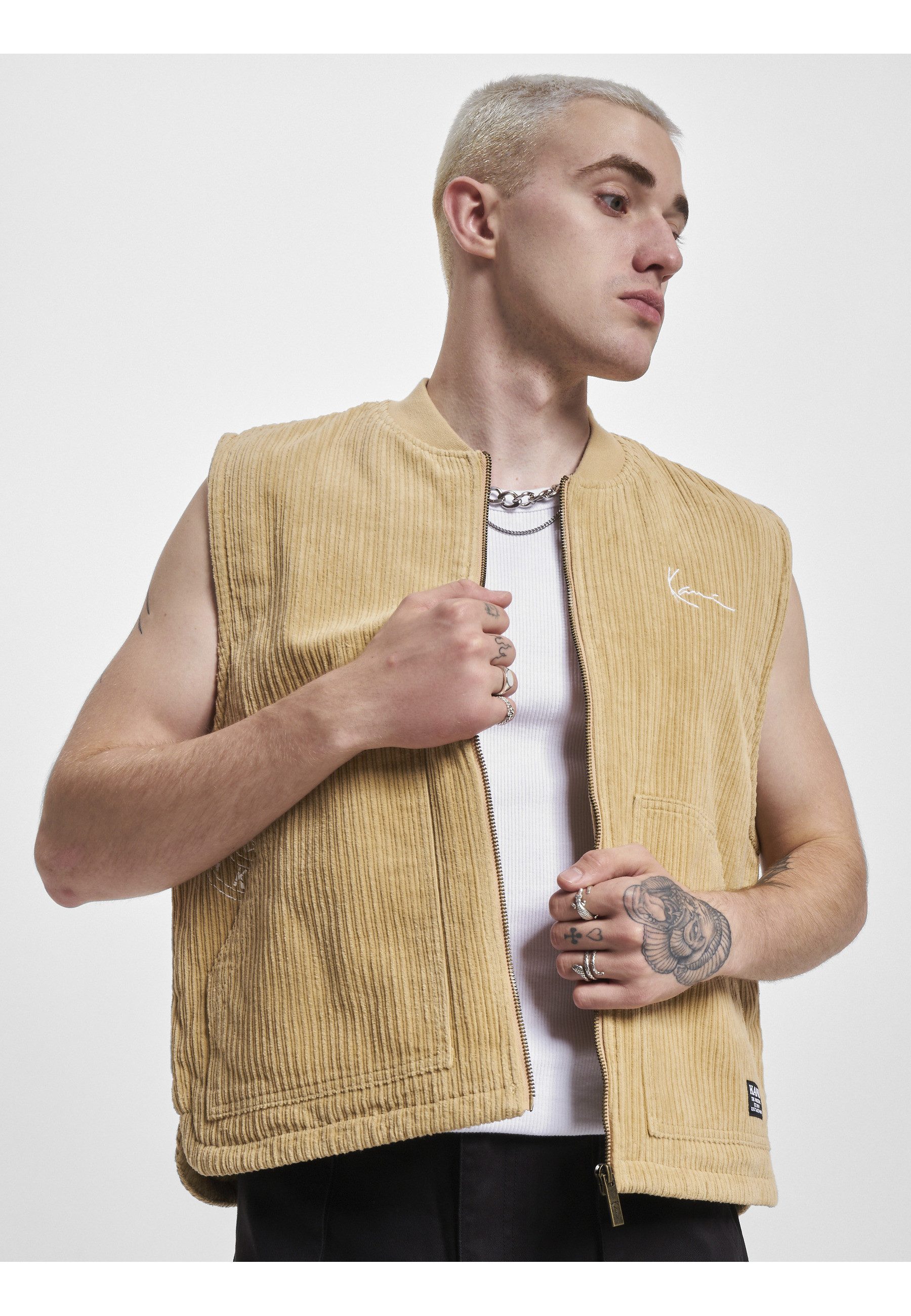 Karl Kani Steppweste Karl Kani Herren KU233-006-1 KK Chest Signature Corduroy Vest (1-tlg)