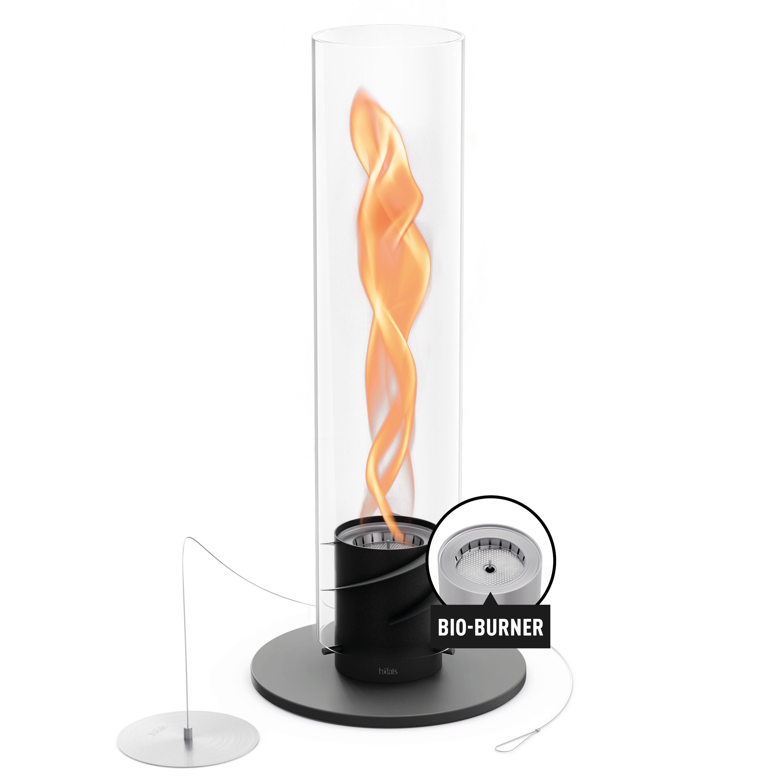 höfats Tischfeuer SPIN 900, 1200, 1500 (wärmender Tischkamin für Indoor und Outdoor, NEUES Modell mit verlängerter Brenndauer), innovative Brennertechnologie