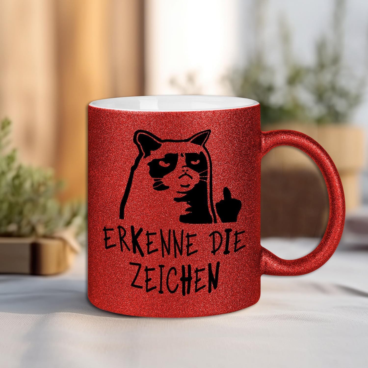 Hustling Sharks Tasse Hustling Sharks® Farbige glitzer-Tassen - Erkenne die Zeichen!, 330 ml
