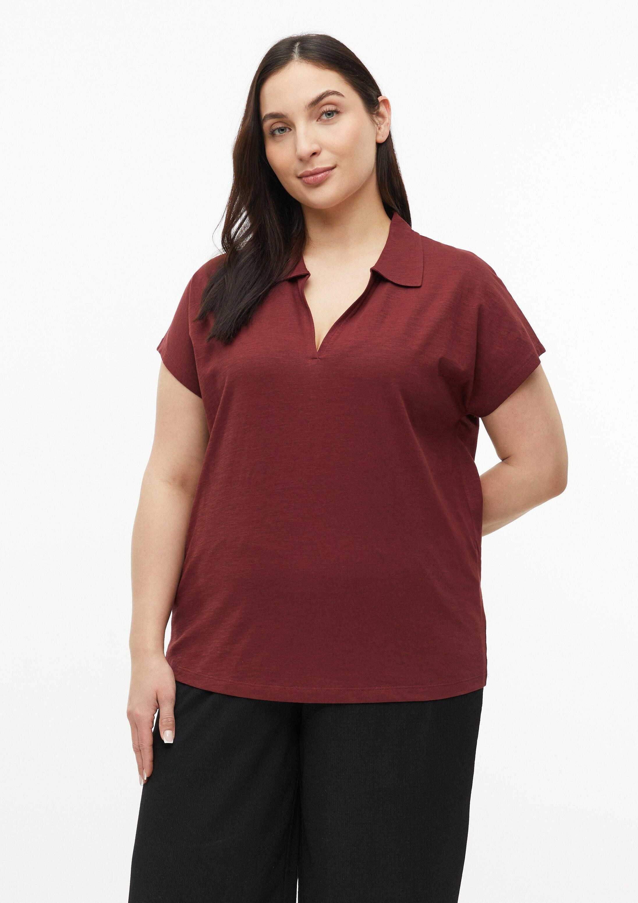 s.Oliver Kurzarmshirt Polo-Shirt T-Shirt mit Polokragen und überschnittenen Schultern