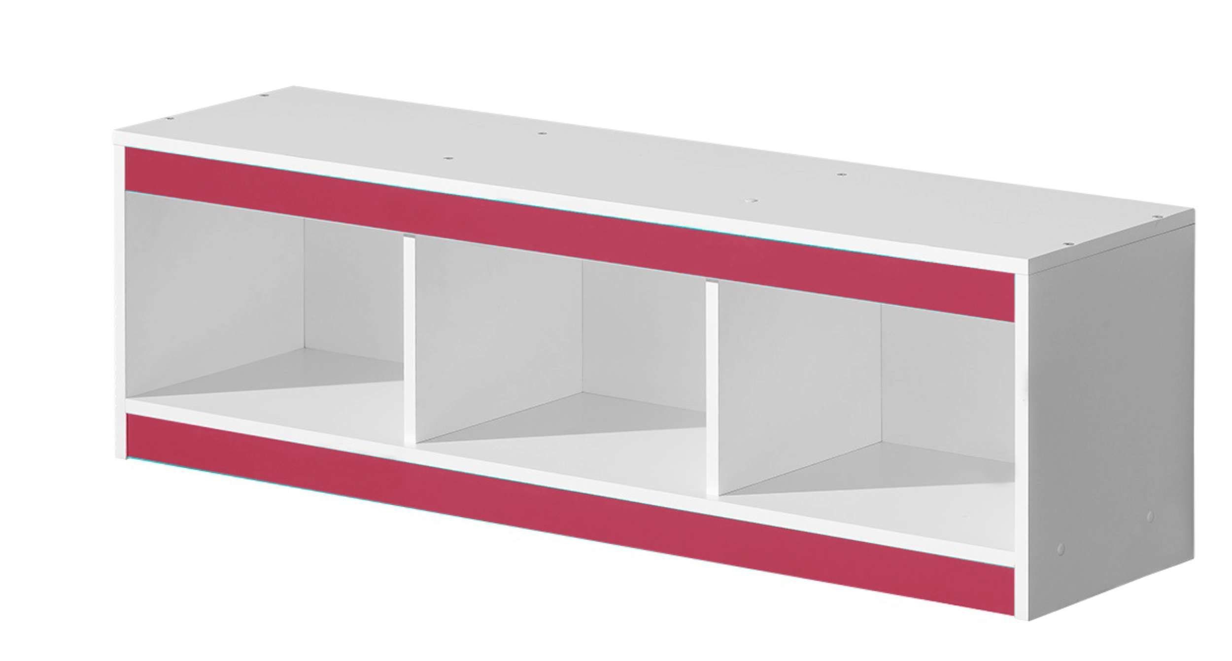Stylefy Wandregal Goldie, Wandregal, Wandschrank, 3 offene Fächer, aus Holzwerkstoff, viel Stauraum, Modern Design Weiß - Rosa