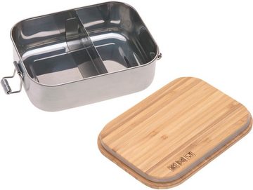 LÄSSIG Lunchbox Bamboo, Adventure, Bambus, Edelstahl, (1-tlg), mit Holzdeckel