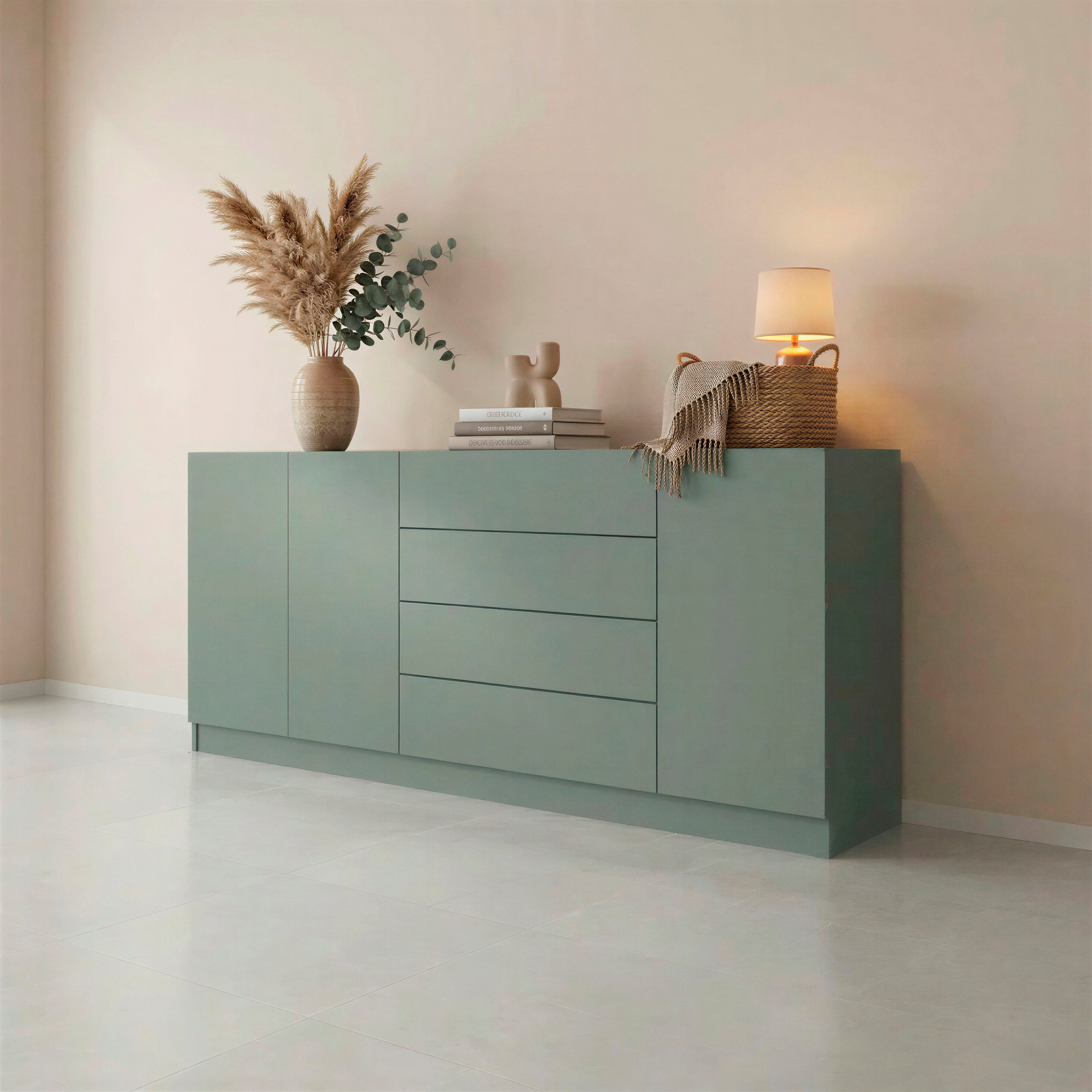Sideboard Vaasa, Kommode mit 3 Vaasa, Kommode mit 3 Türen und 4 Schubkästen
