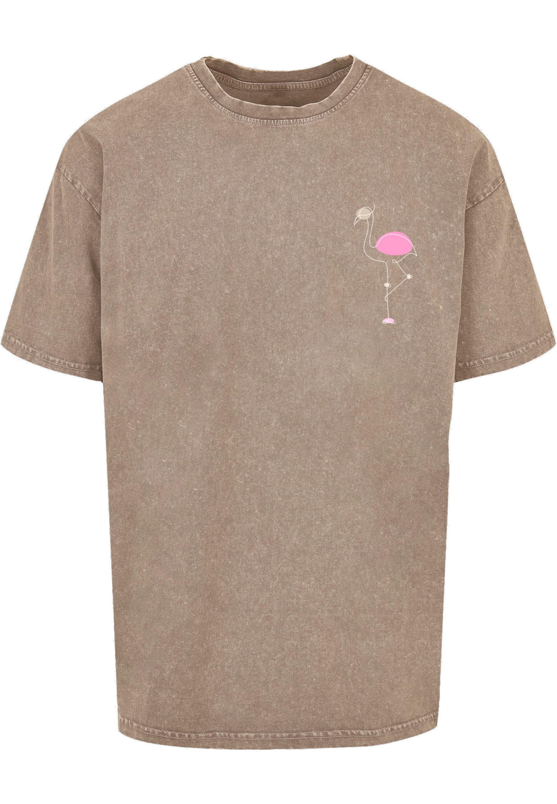 Merchcode T-Shirt Merchcode Herren Flamingo Acid Washed Heavy Oversized Tee (1-tlg)