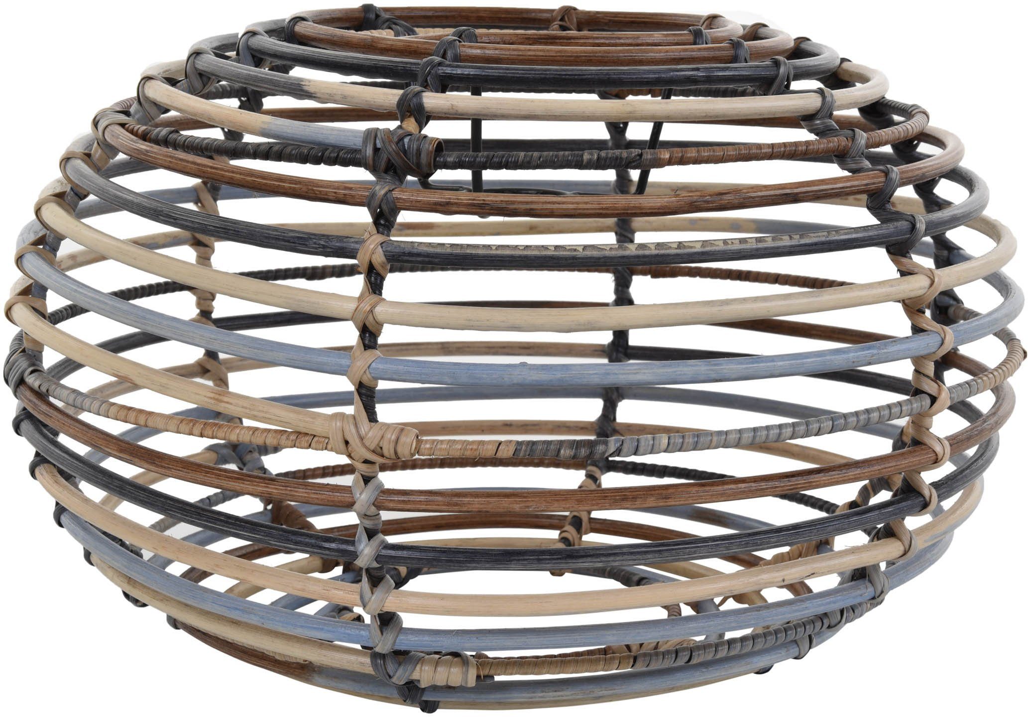 Krines Home Lampenschirm Lampenschirm Retro echtes Rattan Gestäbter Design Hängelampen Ø40cm, ohne Fassung Schirm für Deckenlampen Deckenleuchten