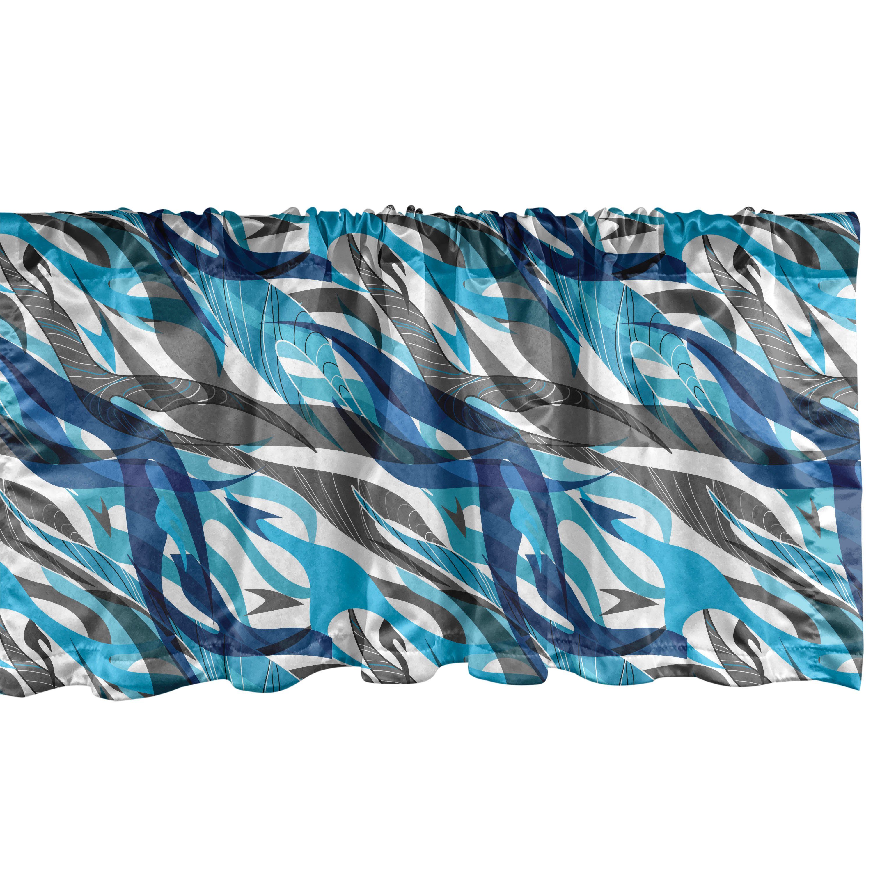 Scheibengardine Vorhang Volant für Küche Schlafzimmer Dekor mit Stangentasche, Abakuhaus, Microfaser, Abstrakt Moderne Kunst Stripes