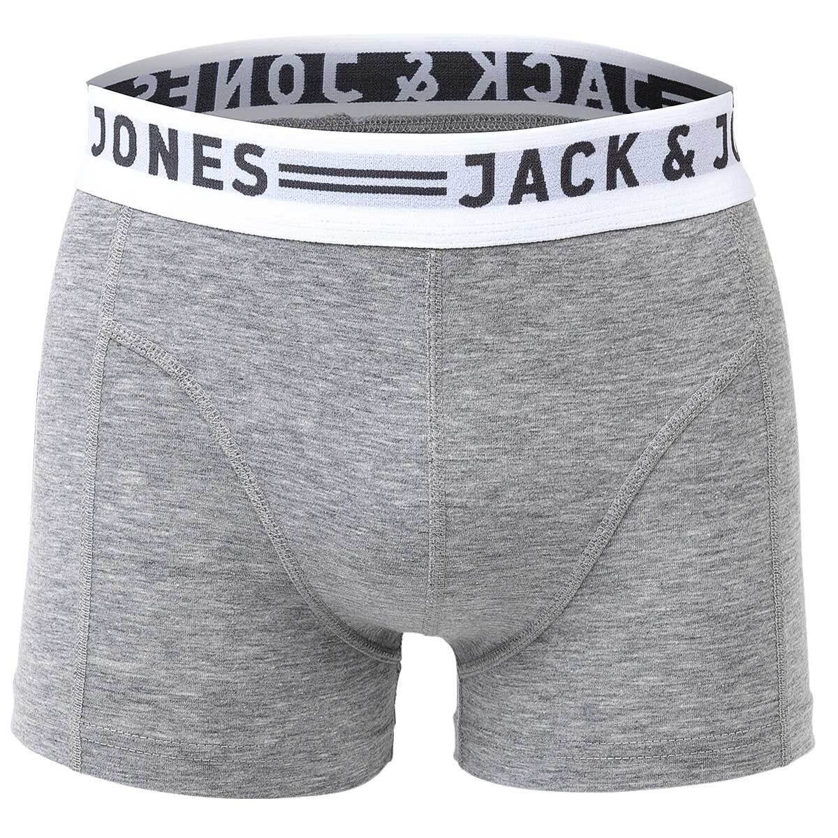 Jones Boxer 6er SENSE Jack & Boxer - Shorts, Schwarz/Grau/Weiß Herren Pack TRUNKS