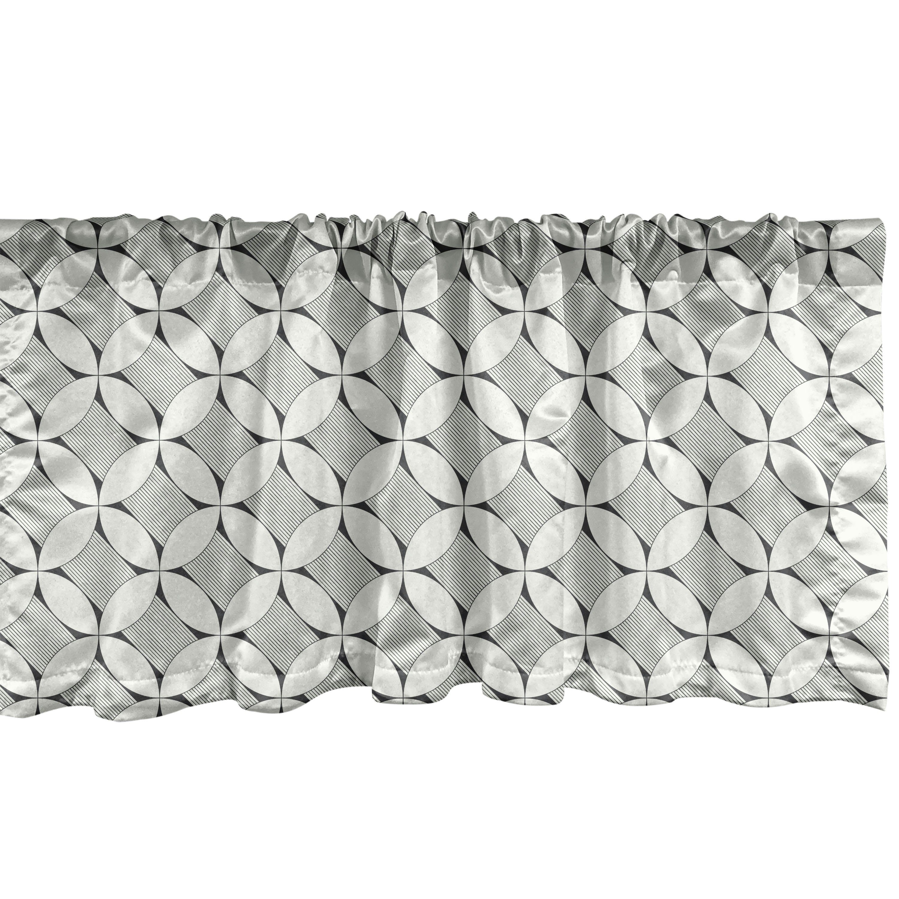 Scheibengardine Vorhang Volant für Küche Schlafzimmer Dekor mit Stangentasche, Abakuhaus, Microfaser, Abstrakt Moderne Kreis-Grafik