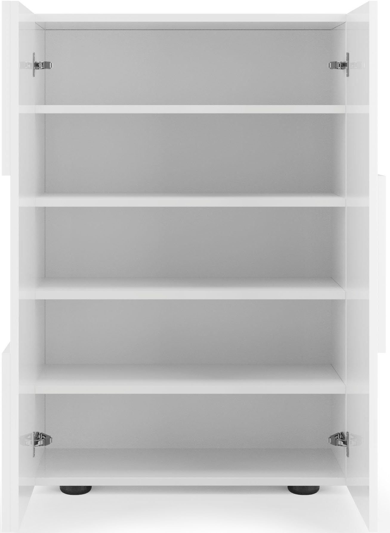 Home affaire Schuhschrank Dama Breite 78 cm, Höhe 116 cm, Schuhkommode, Front in 3D-Optik, 4 Einlegeböden, ca. 17 Paar Schuhe