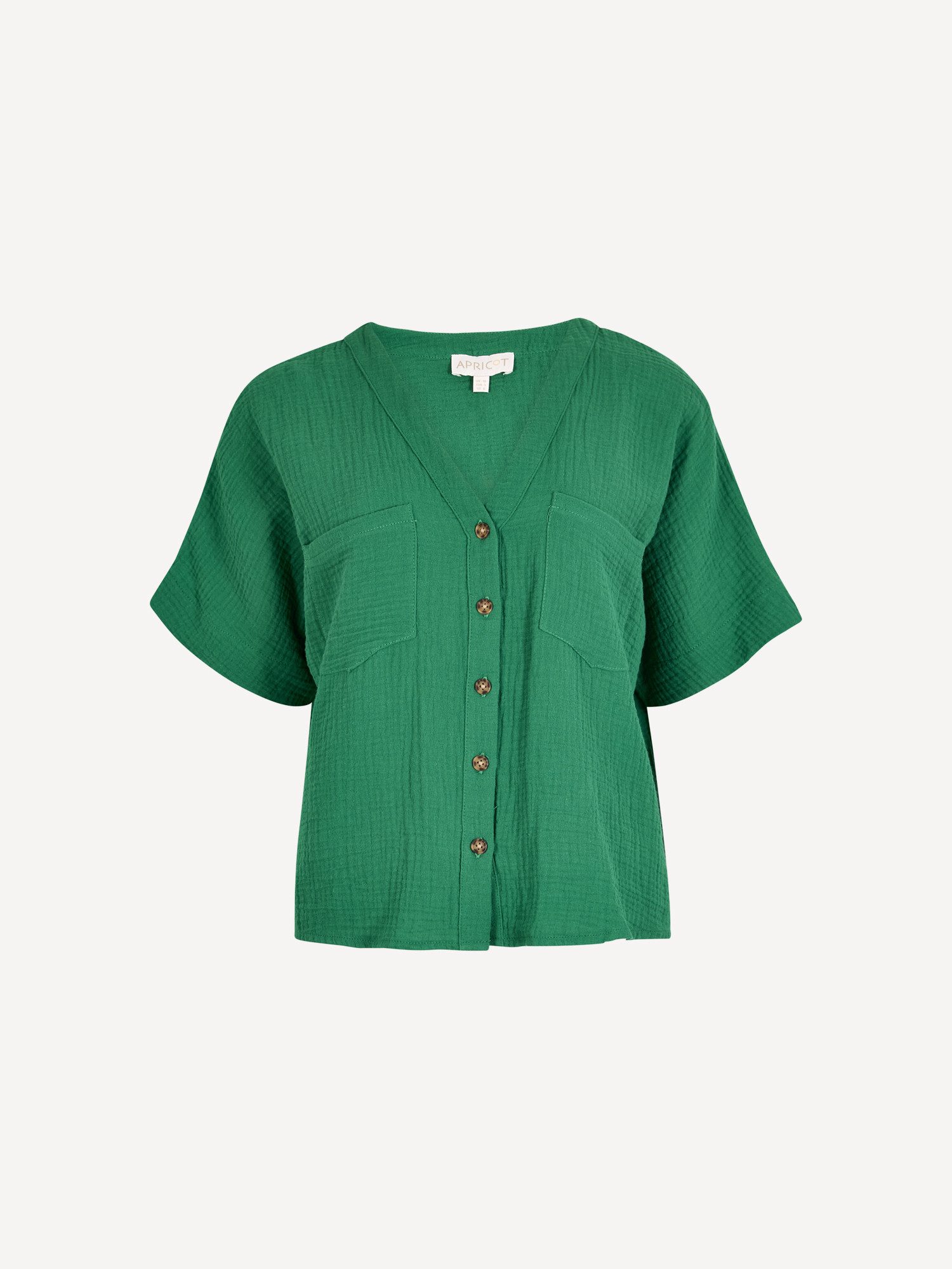 Blusentop Strukturierte Bluse mit V-Ausschnitt