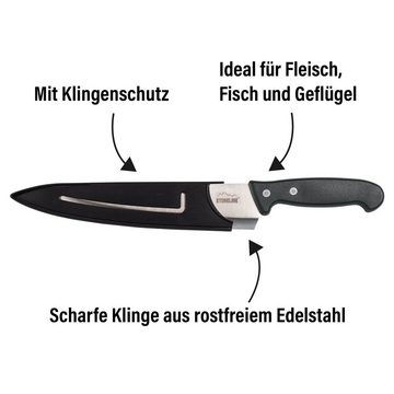 STONELINE Kochmesser, Edelstahl rostfrei, mit Klingenschutz, Designed in Germany