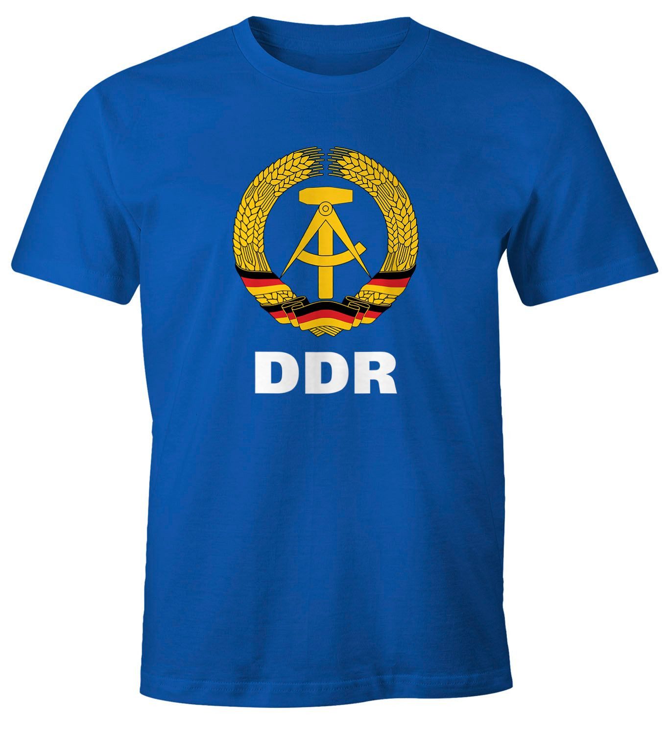 MoonWorks Print-Shirt Herren T-Shirt WM DDR Nostalgie Fun-Shirt Moonworks® mit Print