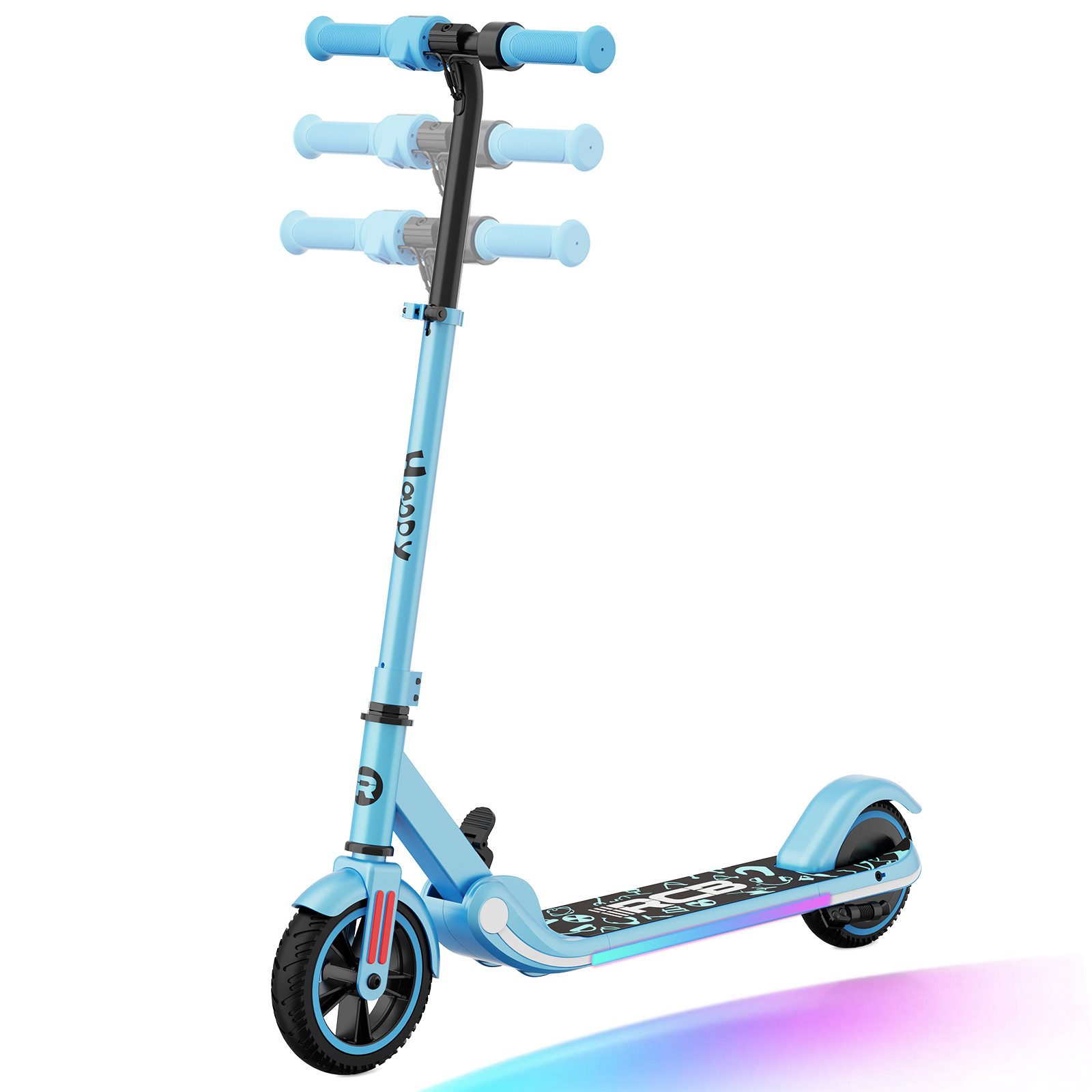 RCB TECH Elektro-Kinderroller R11 für Kinder, max. 16 km/h, Verstellbarer Geschwindigkeit und Höhe