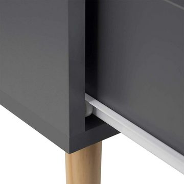 Woltu Nachttisch (1-St), Nachttisch mit Schublade & offenem Fach in Grau