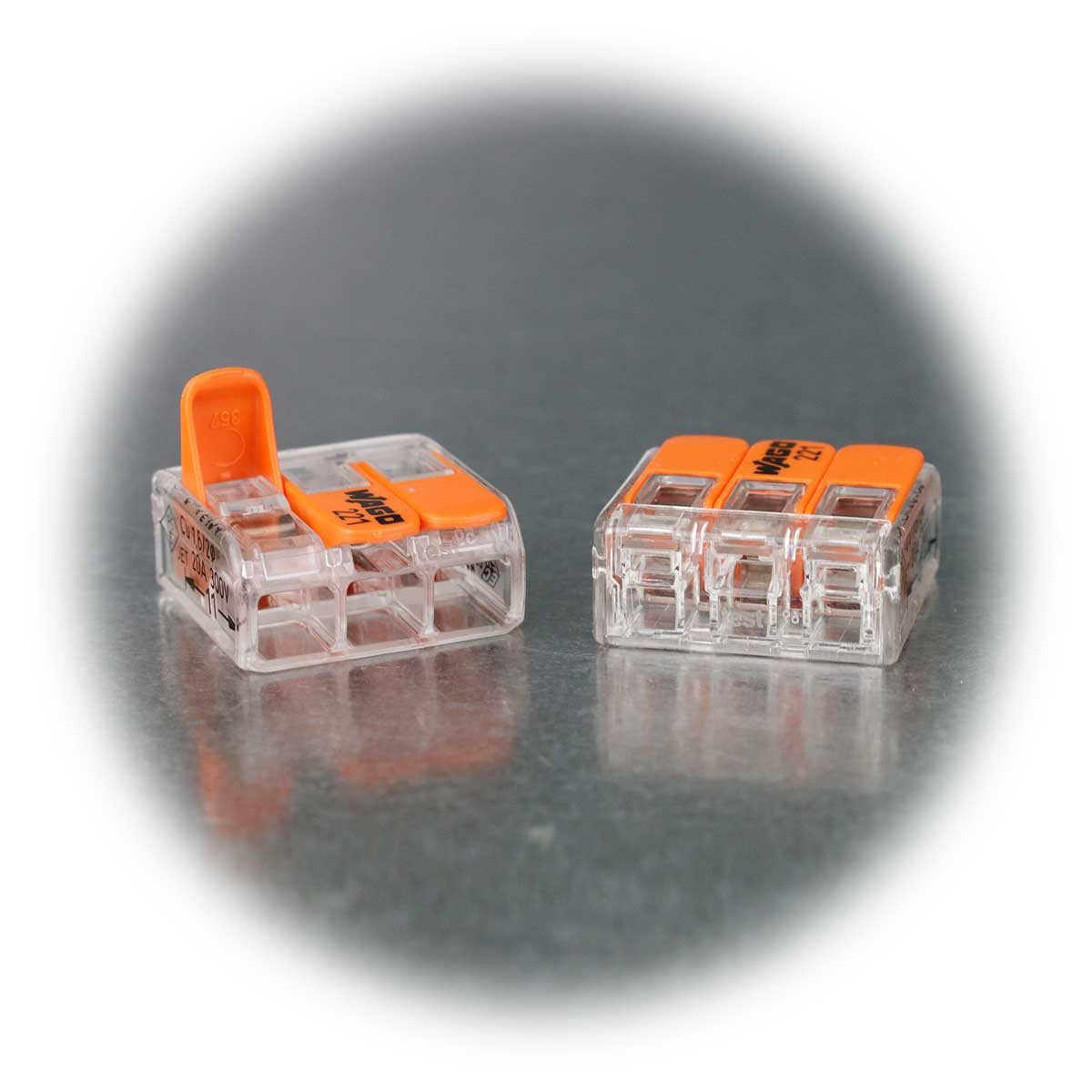 WAGO Verbindungsdosenklemme 100 WAGO Compact Steckklemmen 3x 0,2-4 mm² m Hebel