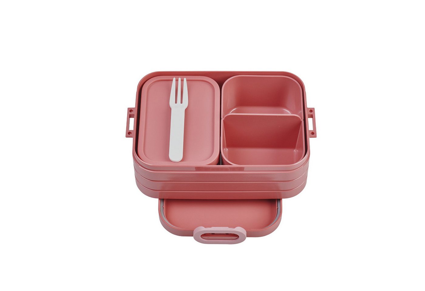 Mepal Lunchbox Lunchbox Take A Break midi, 900 ml, Platz für bis zu 4 Butterbrote, Polypropylen (PP), Acrylnitril-Butadien-Styrol (ABS), Thermoplastische Elastomere (TPE), Brotdose mit praktischen Fächern, Vivid Mauve