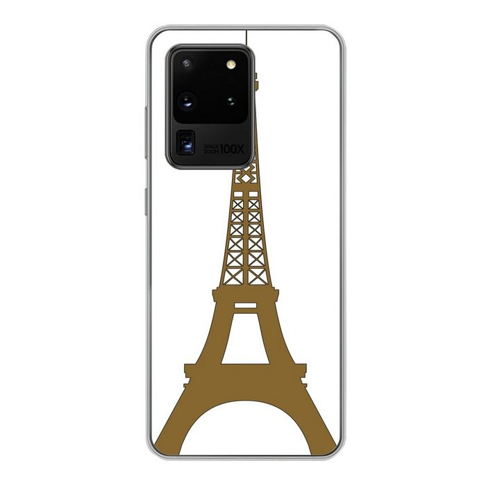 MuchoWow Handyhülle Eine Illustration des Eiffelturms in Paris Phone Case Handyhülle Samsung Galaxy S20 Ultra Silikon Schutzhülle
