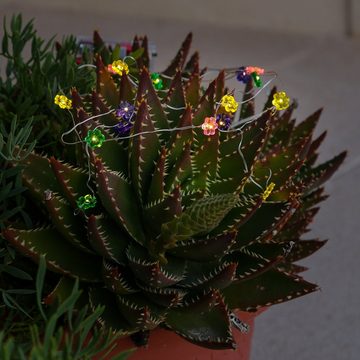 MARELIDA LED-Lichterkette LED Draht Lichterkette Blumen 20 LED 1,9m Batteriebetrieb bunt, 20-flammig