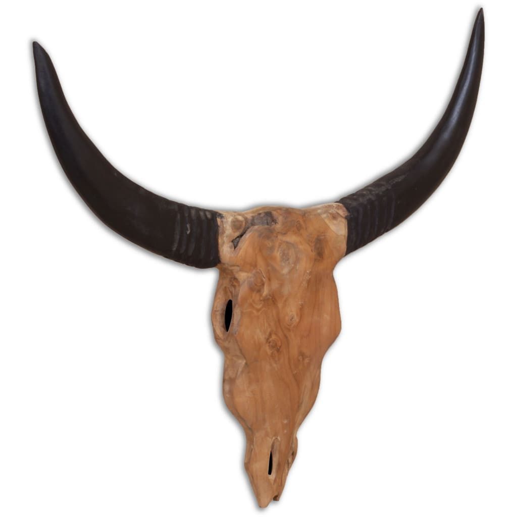 vidaXL Skulptur Wandmontierte Stierkopf-Skulptur 69 x 6 x 60 cm