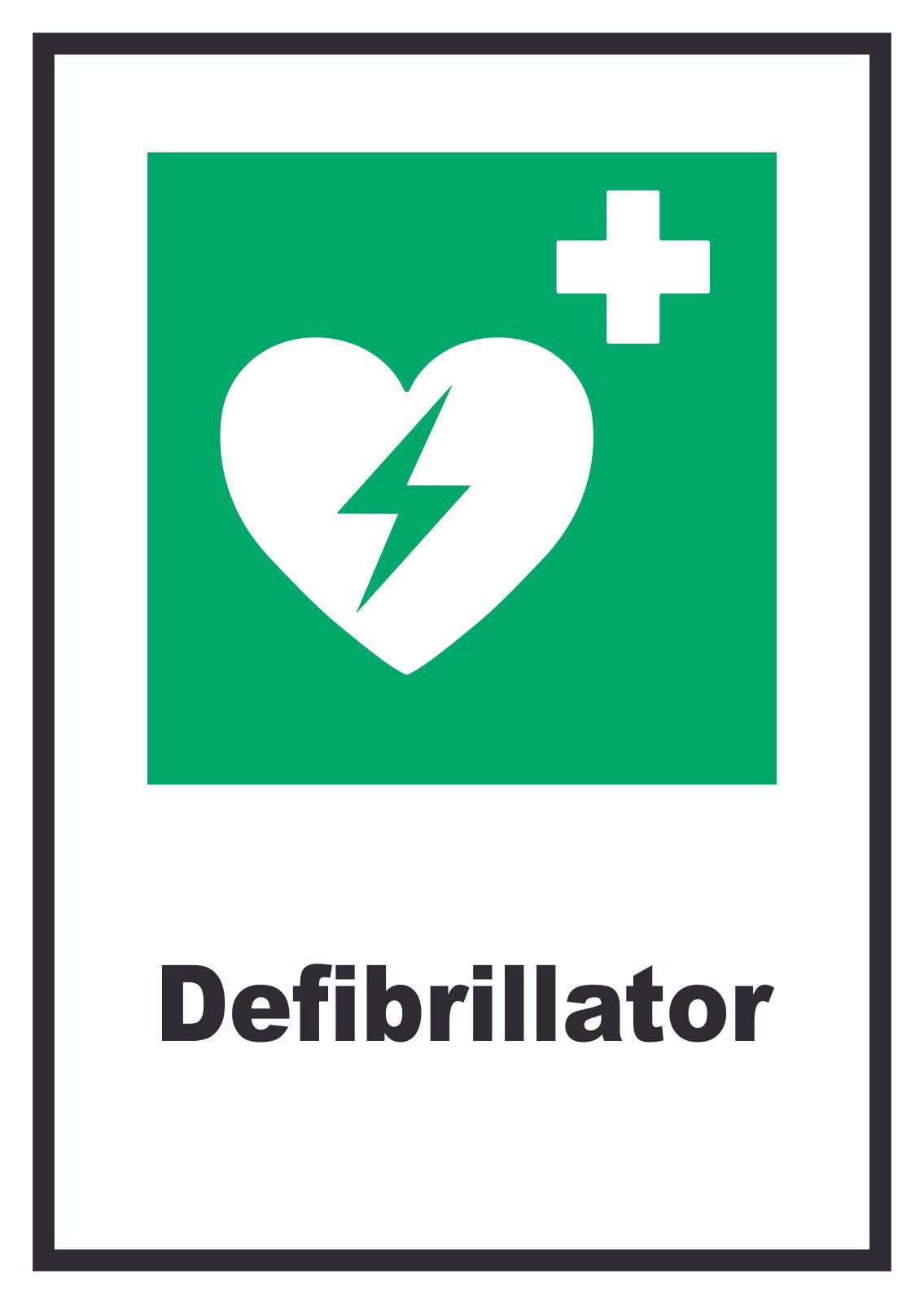 HB-Druck Hinweisschild Defibrillator Schild, wetterfest, stabil, UV-beständig, kratzfest