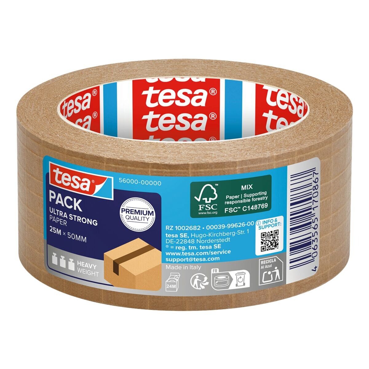 tesa Klebeband tesapack® ULTRA STRONG PAPER (1-St) 50 mm / 66 m