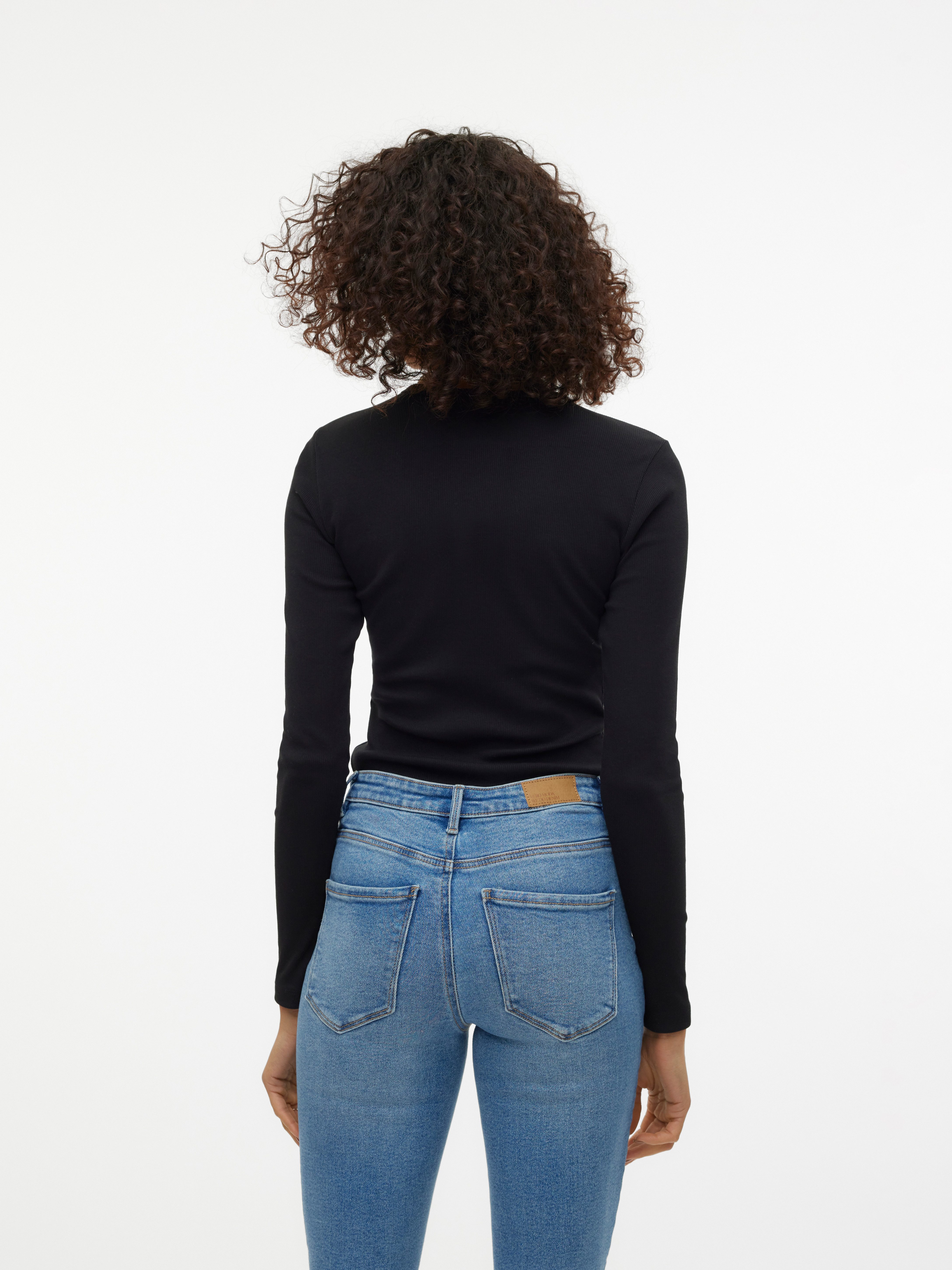Vero Moda Langarmshirt VMCHLOE LS SHORT TOP JRS NOOS Baumwollmischung, slim fit