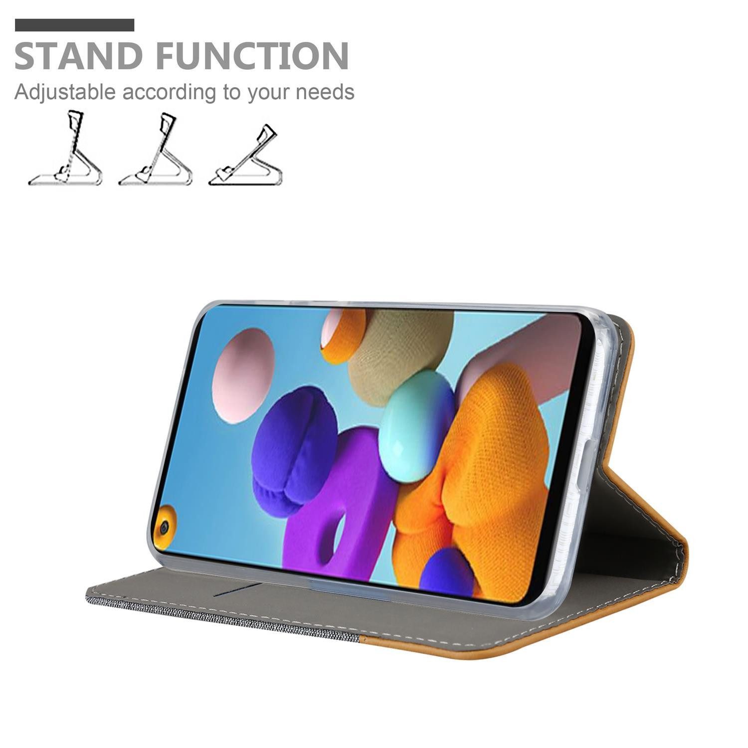 Cadorabo Handyhülle für Samsung Galaxy A21s Hülle Samsung Galaxy A21s, Klappbare Handy Schutzhülle - Hülle - mit Standfunktion und Kartenfach