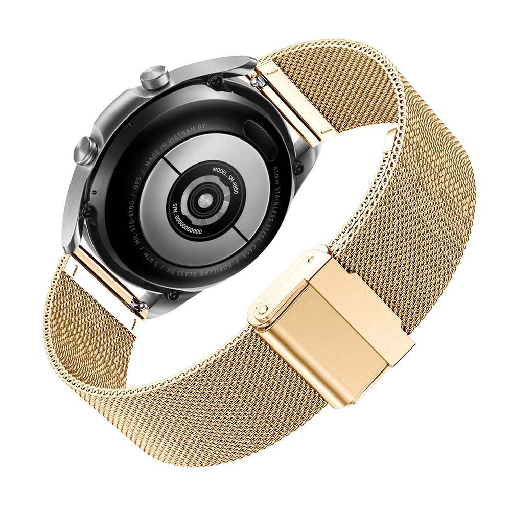 Sunicol Uhrenarmband traditionelle 18/20/22mm Gold Smart oder Watch Schnellverschluss,für Uhr. Uhrenarmband,Mesh-Edelstahl,Interlock-Sicherheitsverschluss