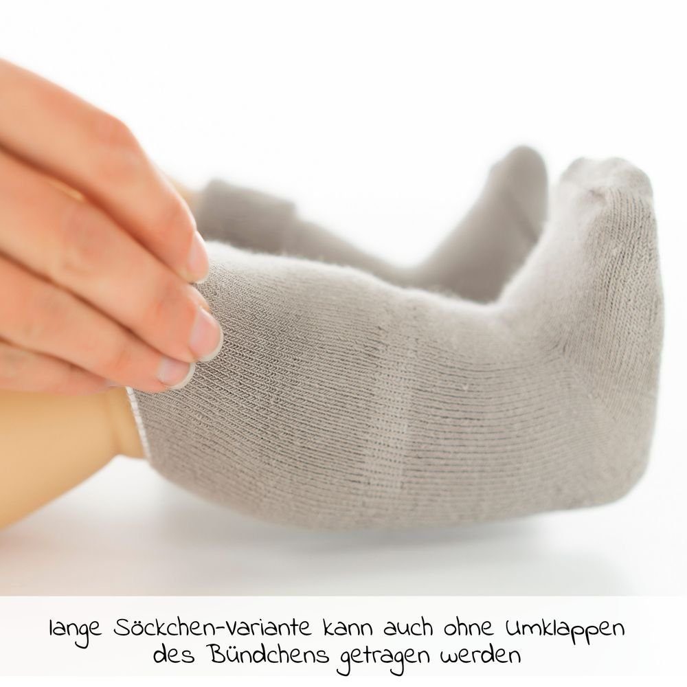 6 Kurzsocken Socken Baby Babysöckchen Set LaLoona Paar Monate) warme Natur Erstlingssocken (0-3