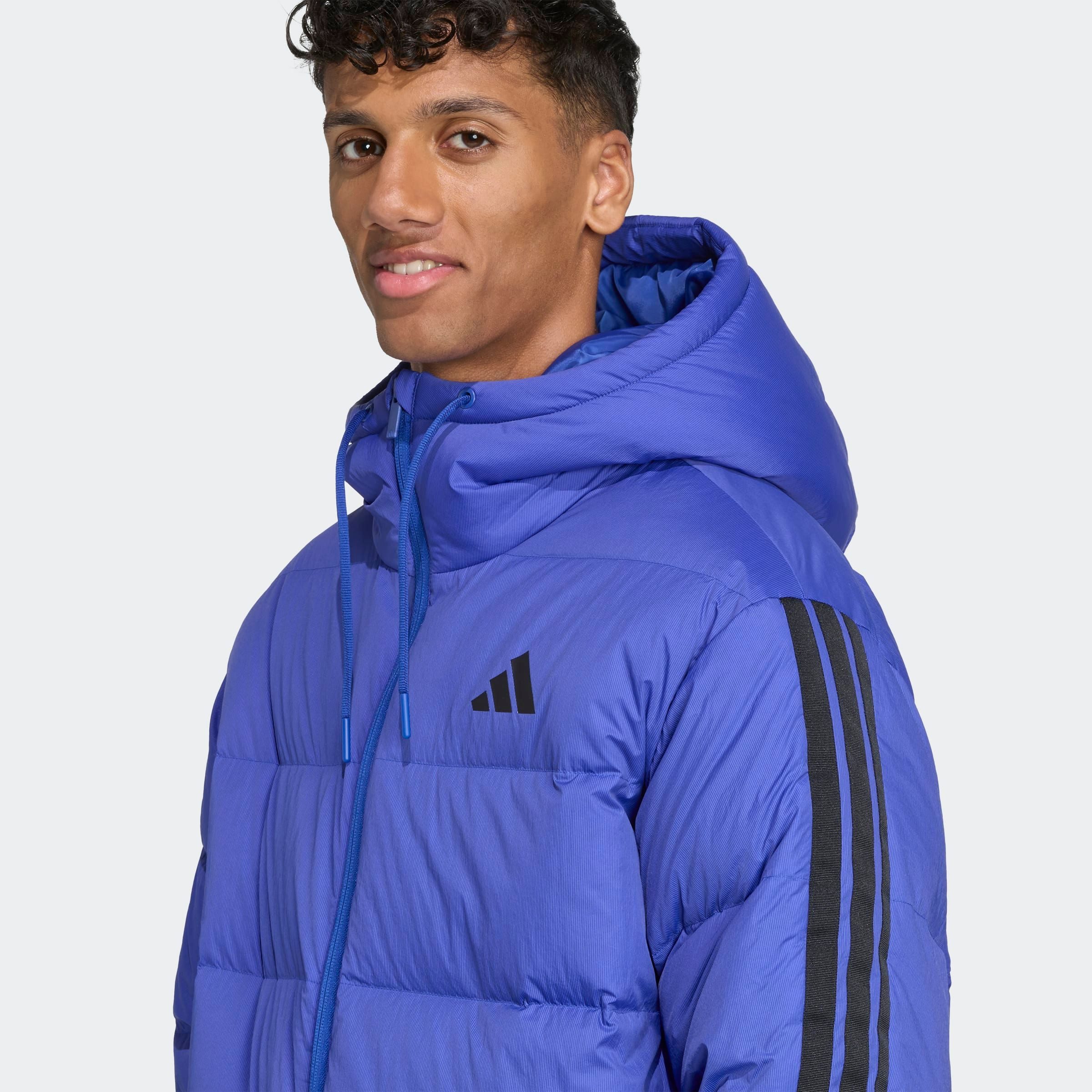 adidas Sportswear Winterjacke ESSENTIALS CLIMAWARM 3-STREIFEN PUFFER MIT KAPUZE