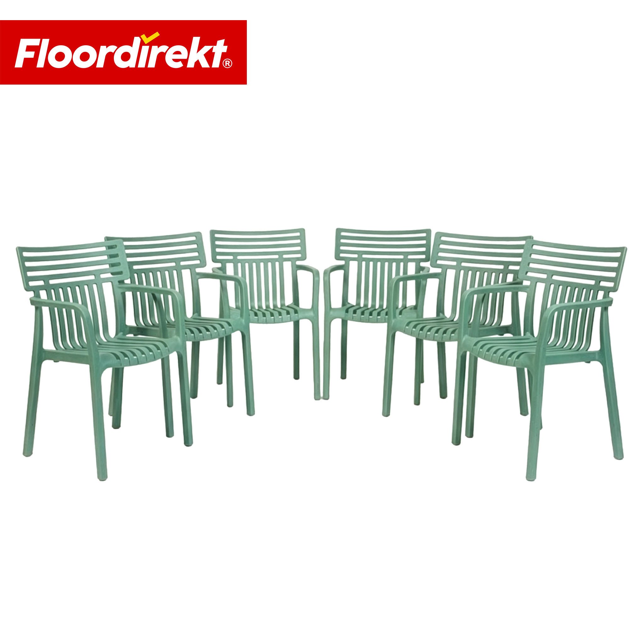 Floordirekt Gartenstuhl Designstuhl Terrano stapelbar aus Kunststoff wetterfest UV-beständig (1 Stuhl oder 6-er Set), verschiedene Farben