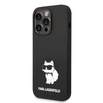 KARL LAGERFELD Handyhülle Case iPhone 14 Pro Katze Silikon 6,1 Zoll, Kantenschutz